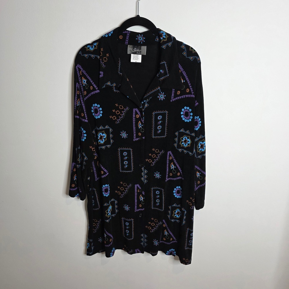 Slinky Brand Button‎ Up Womens 1X